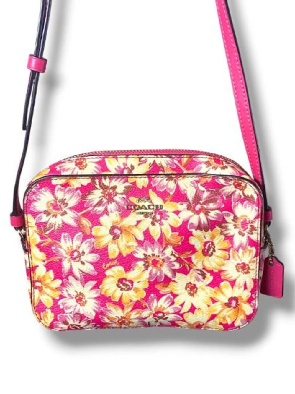 VINTAGE - COACH - Daisy Print Mini Camera Bag (Pink/Multi)- (3572) W HANGTAG